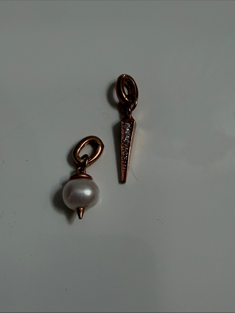 Kendra Scott Rose Gold Pearl and Pavé Spike Charms